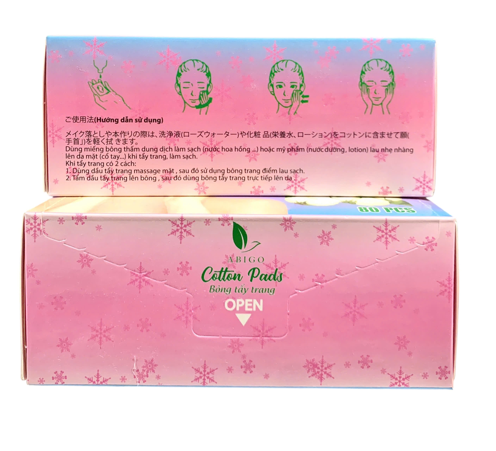 Hộp Bông tẩy trang Cotton Abigo 80 PCS